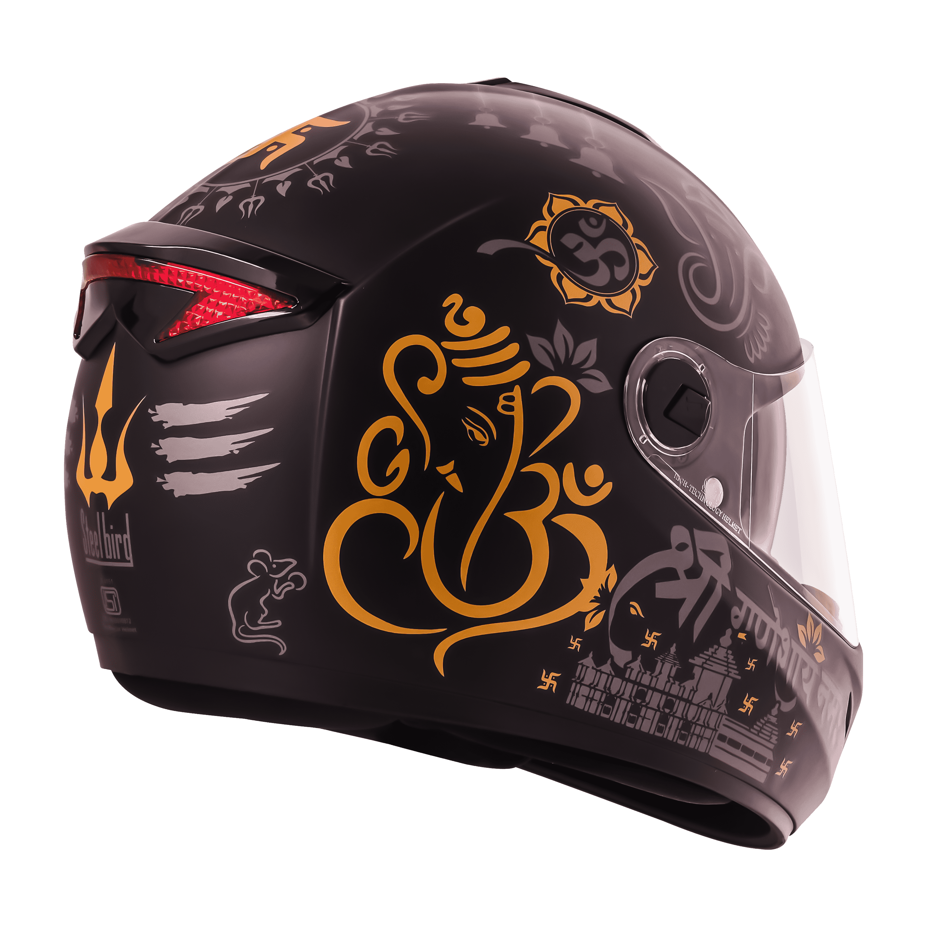 SBH-34 ISS REFLECTIVE SHREE GANESHA GLOSSY BLACK WITH GOLD